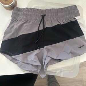 Reebok Light Gray and Black Sports Shorts
